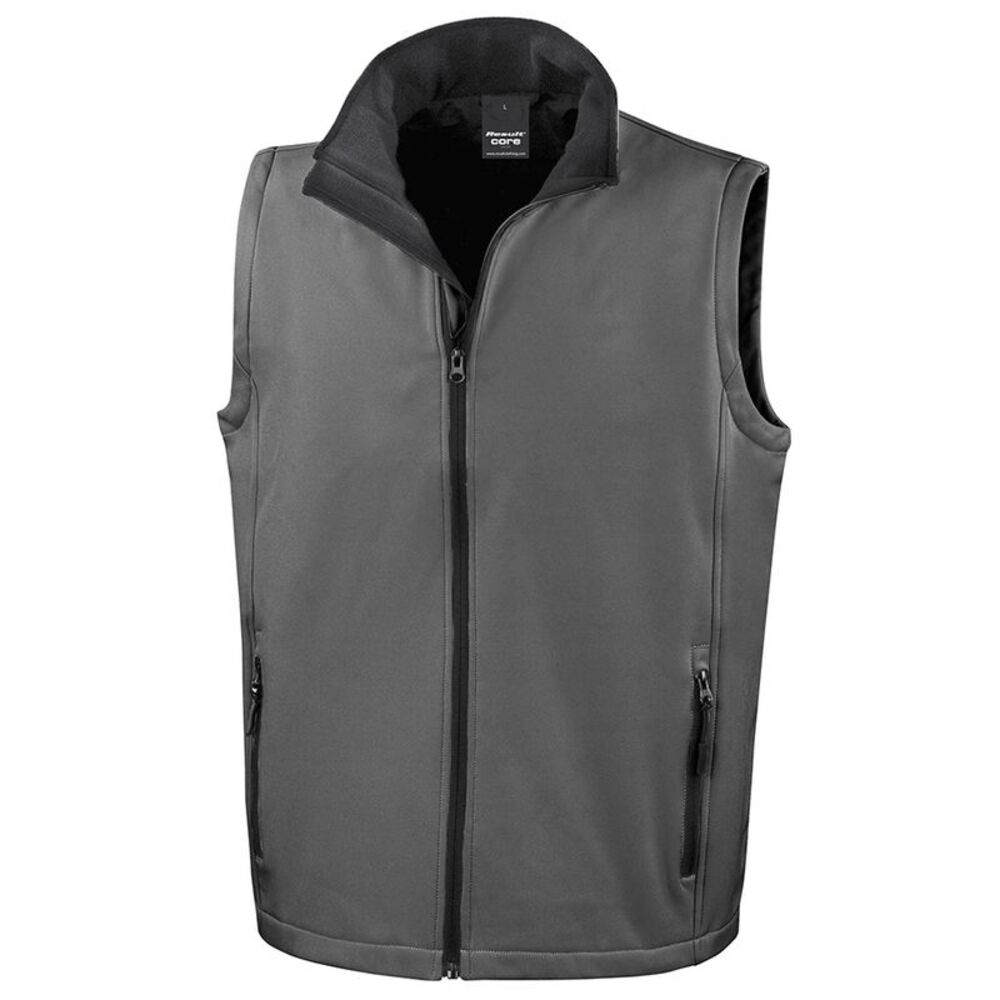 Result Mens Printable Softshell Body Warmer / Charcoal Grey/Black